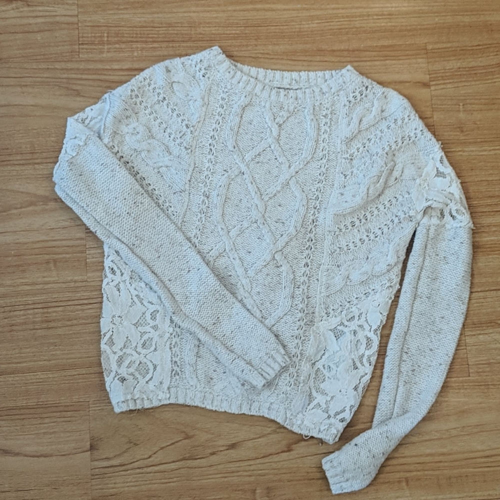 Hollister cable knit lace peekaboo